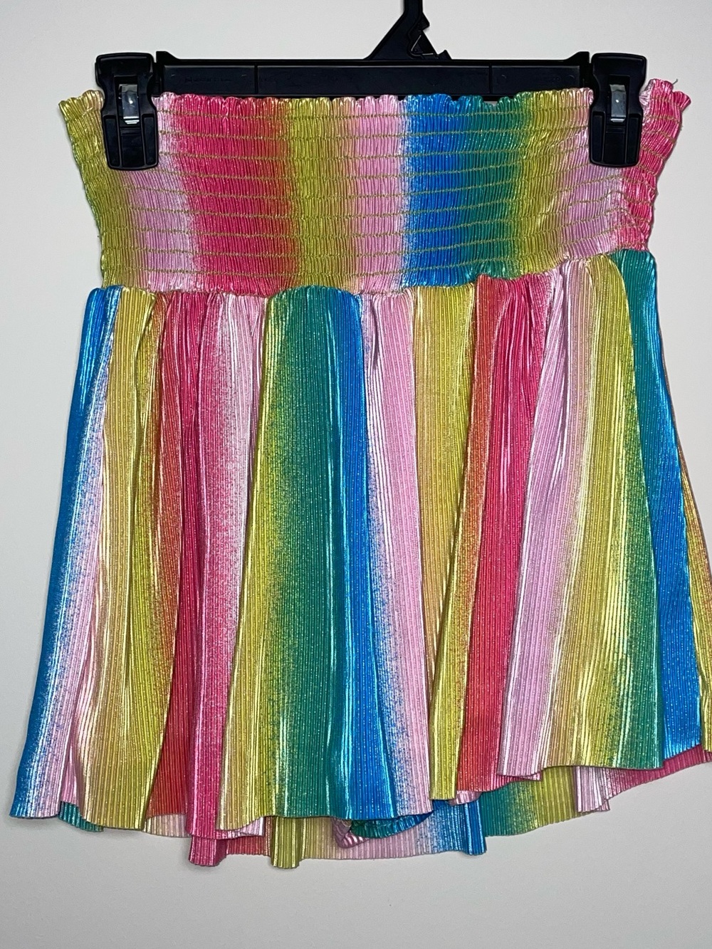 Karlie M Rainbow Shimmer Elastic Waist Skort Festival Fairy Bright Colorful